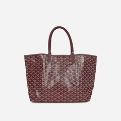 Goyard Goyardine Canvas Burgundy Saint Louis PM Tote Palladium Hardware