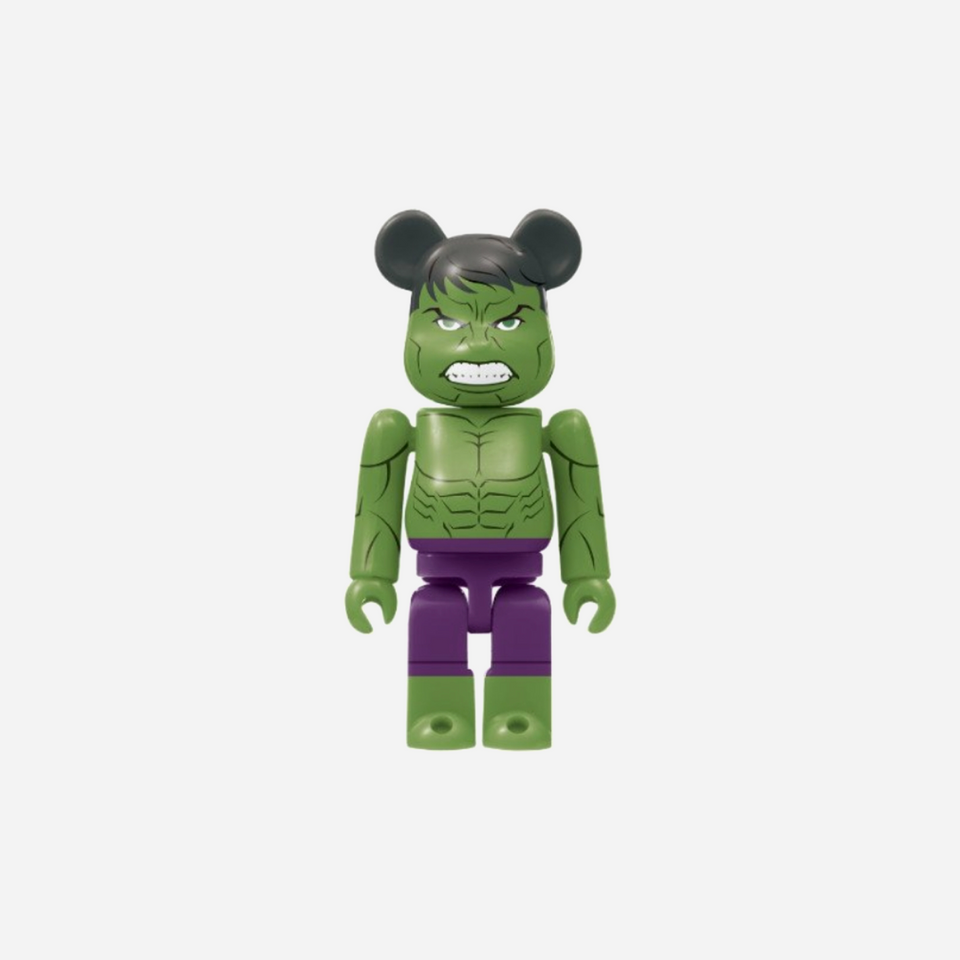 Bearbrick X Happy Kuji Avengers Hulk #4 100% Series Marvel Happy Lottery Avengers Rare Japan Keychain