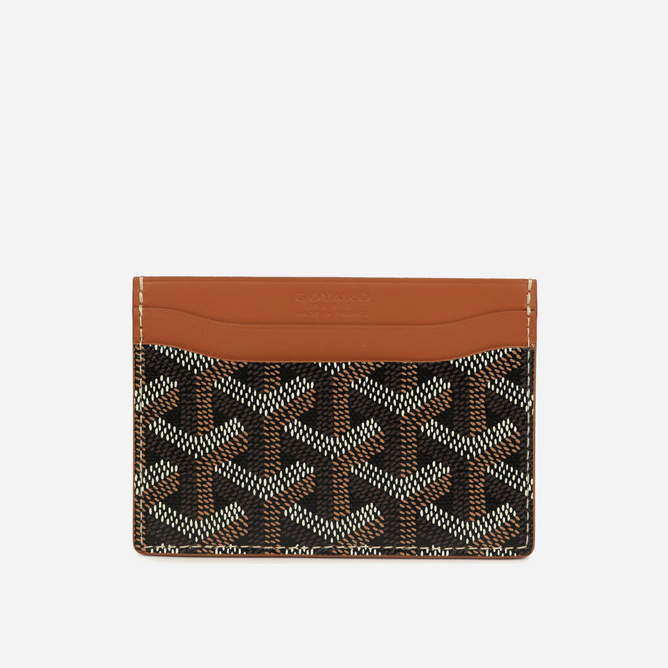 Goyard Goyardine Canvas Sky Black and Brown Saint-Sulpice Card Wallet