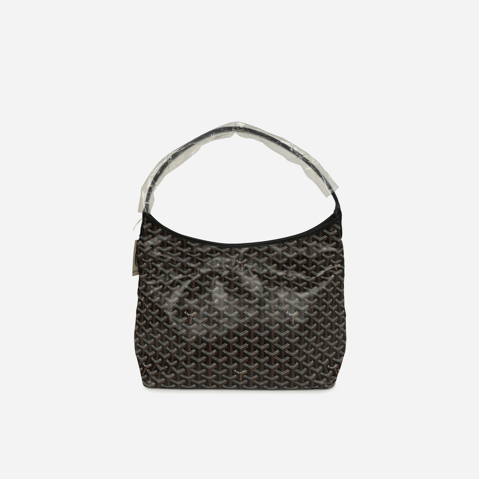 Goyard Goyardine Black Boheme Hobo Bag Palladium Hardware