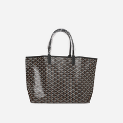 Goyard Goyardine Black Saint Louis PM Tote Bag Palladium Hardware