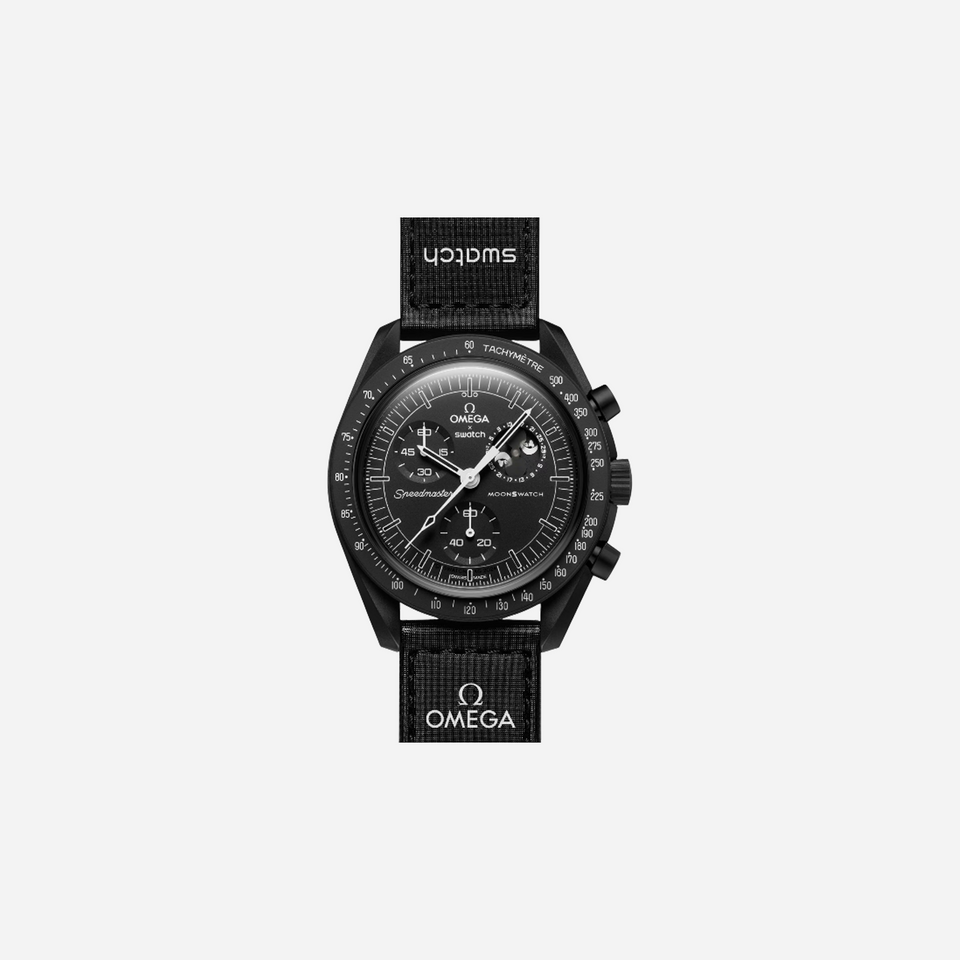 Swatch X Omega Bioceramic Moonswatch Mission To Moonphase Snoopy Black
