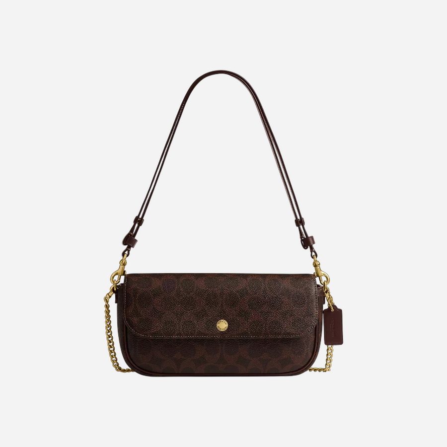 Coach Brook Flap Chain Bag In Signature Canvas Maple