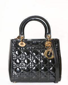 Dior Lady Dior Medium In Black
