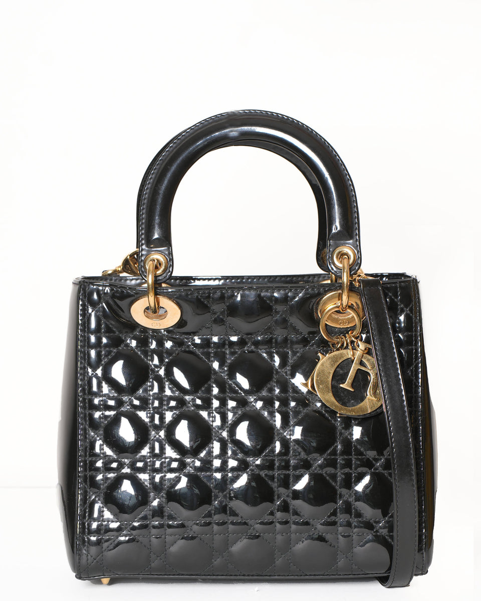 Dior Lady Dior Medium In Black