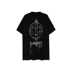 BALENCIAGA Metal BB Stencil Oversized Tee Vintaged Black (SS24)