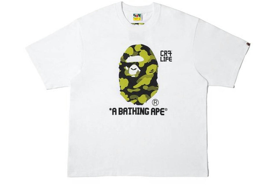 BAPE x CR7Life Big Ape Head Reflection Camo T-Shirt White