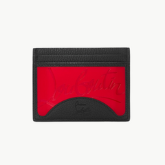 CHRISTIAN LOUBOUTIN LOGO LEATHER KIOS CARD HOLDER