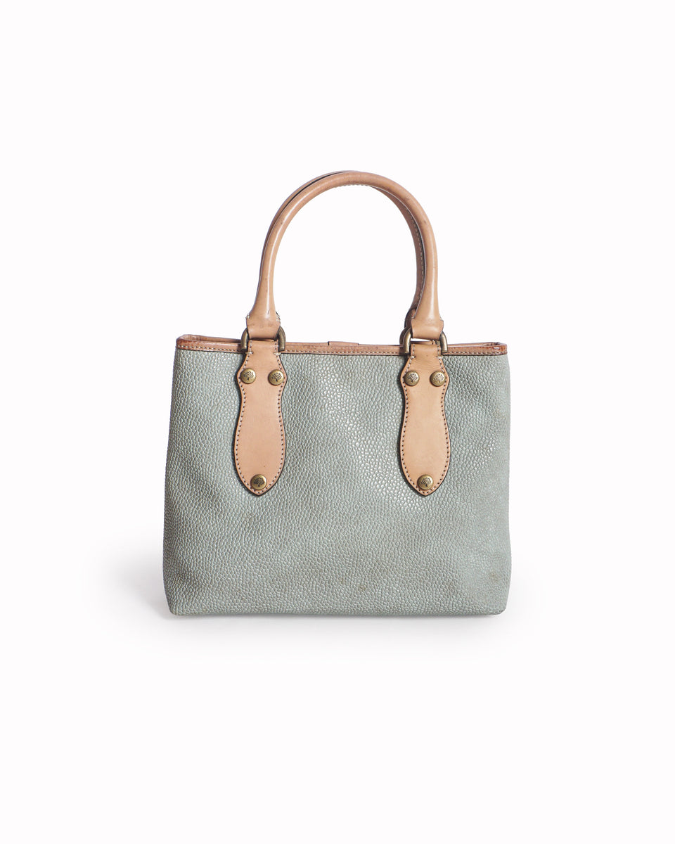 Mulberry Sage Green Pebbled Leather Small Tote Bag