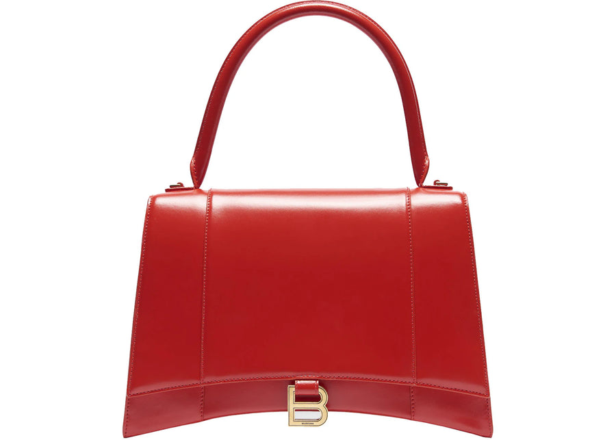 Balenciaga Hourglass Top Handle Medium Red