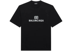Balenciaga Mens BB Pixel Medium Fit T-Shirt Black
