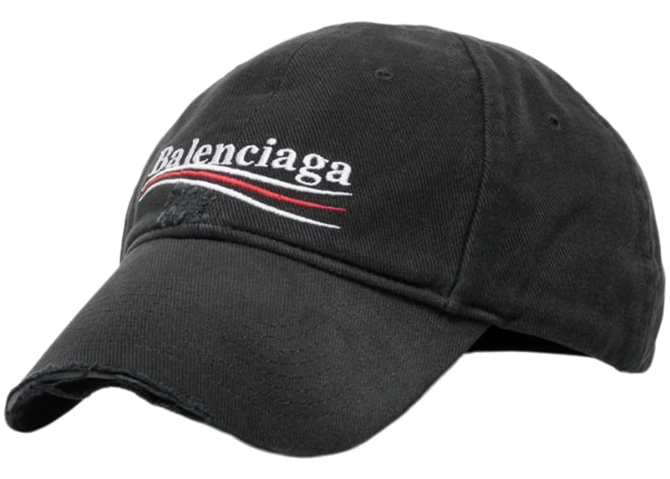 Balenciaga Political Campaign Distressed Cap Grey/Multi