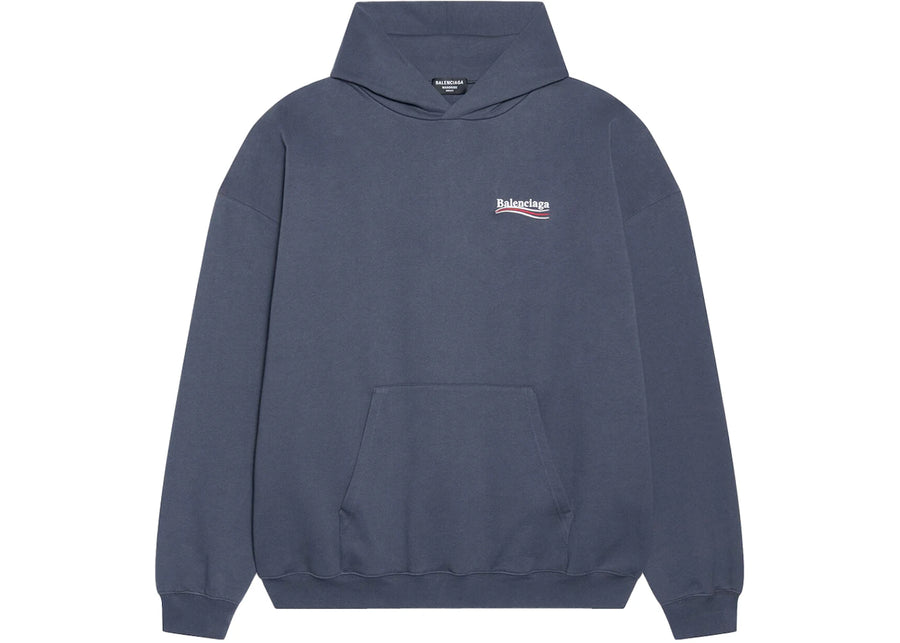 Balenciaga Political Campaign Large Fit Hoodie Dark Grey/White