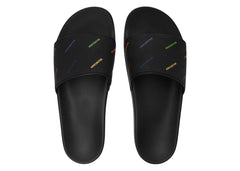 Balenciaga Pride Pool Slides Black White Multi