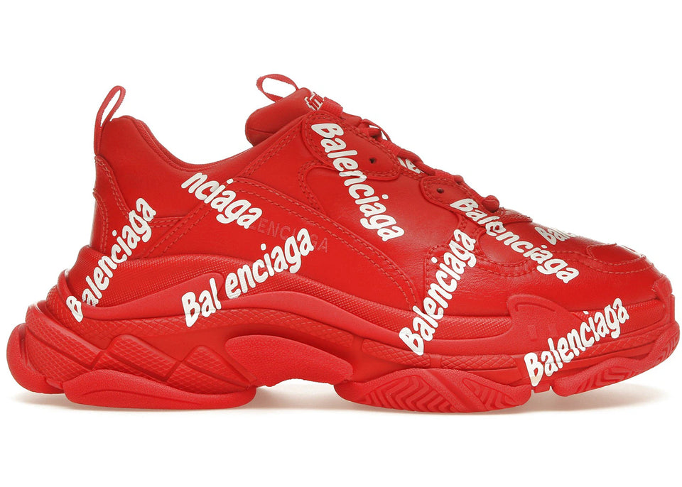 Balenciaga Triple S All Over Tomato Red White