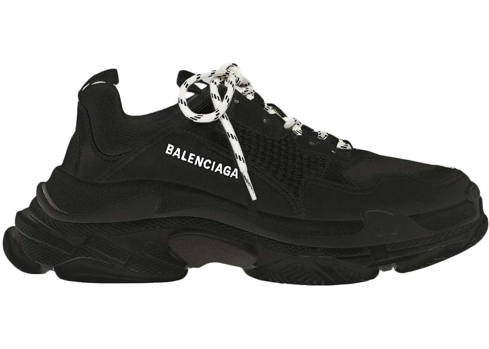 Balenciaga Triple S Black White Lace Womens