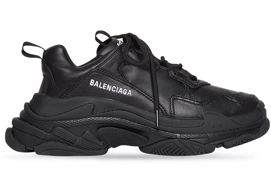 Balenciaga Triple S Synthetic Leather Triple Black Womens
