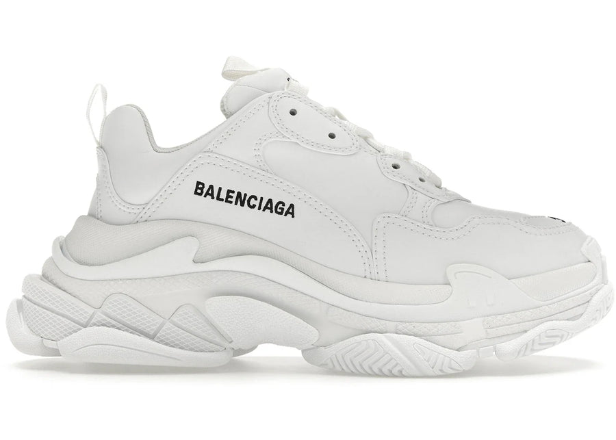 Balenciaga Triple S Synthetic Leather Triple White Womens