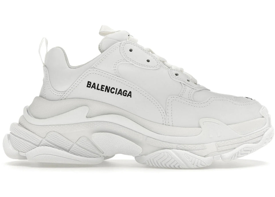 Balenciaga Triple S Synthetic Leather Triple White Womens