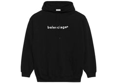 Balenciaga Womens New Copyright Medium Fit Hoodie Black