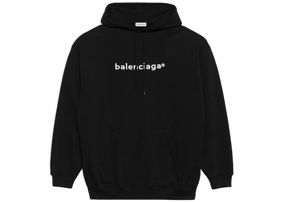 Balenciaga Womens New Copyright Medium Fit Hoodie Black