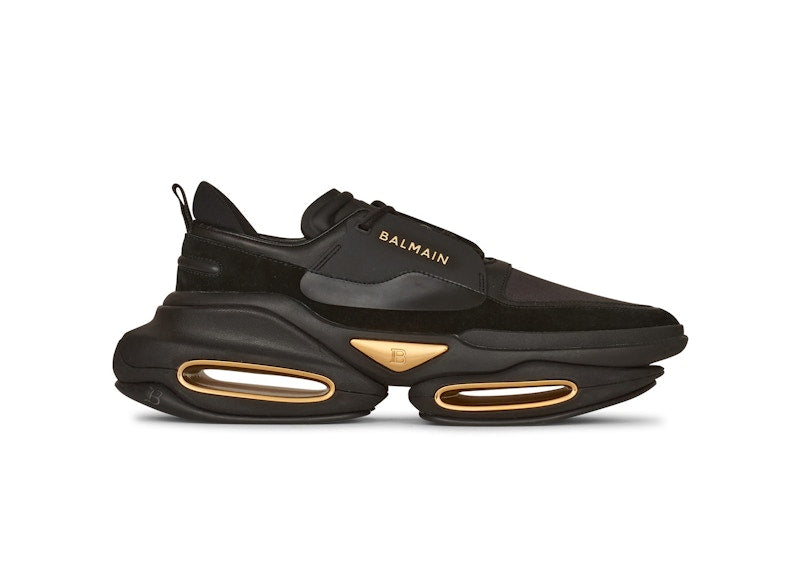 Balmain B-Bold Low-Top Black Gold