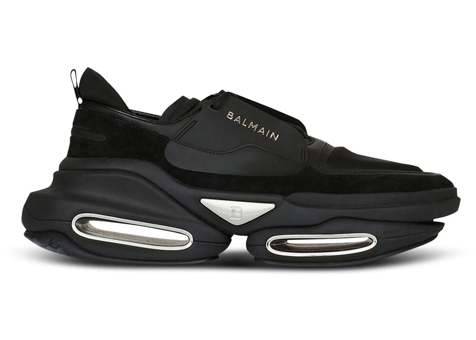 Balmain B-Bold Low-Top Black Suede