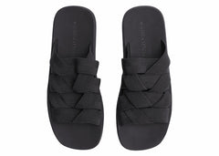 Bottega Veneta Intrecciato Elastic Slides Black