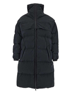 Bottega Veneta Long Fronted Popeline Puffer Jacket Black