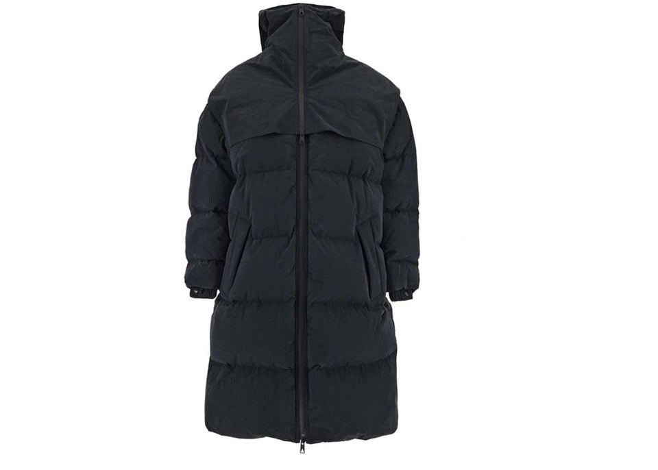 Bottega Veneta Long Fronted Popeline Puffer Jacket Black