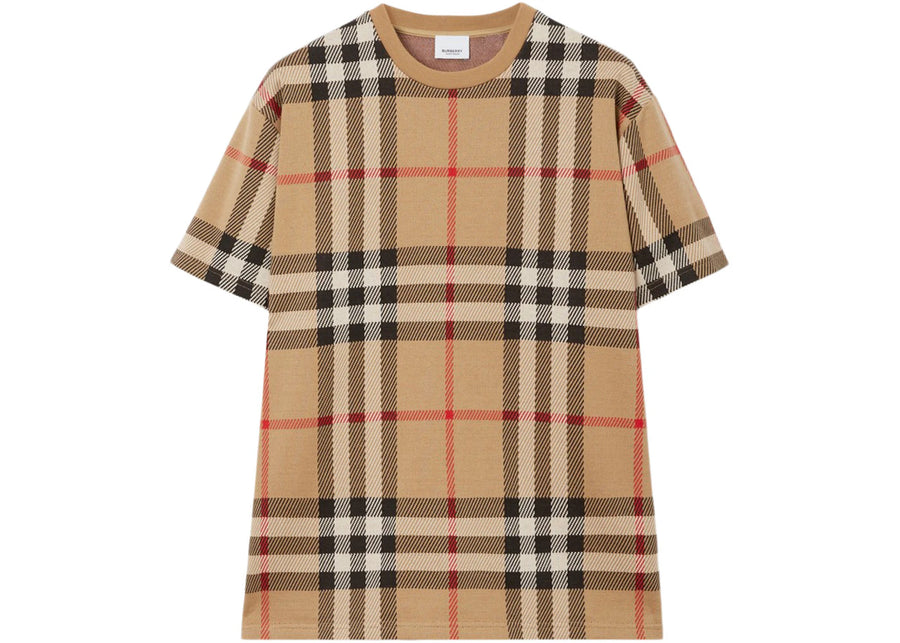 Burberry Check Cotton Jacquard T-Shirt Archive Beige