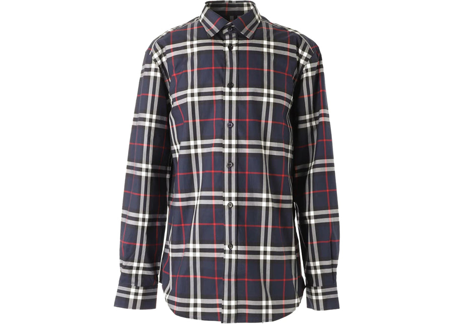 Burberry Check Print L/S Shirt Navy