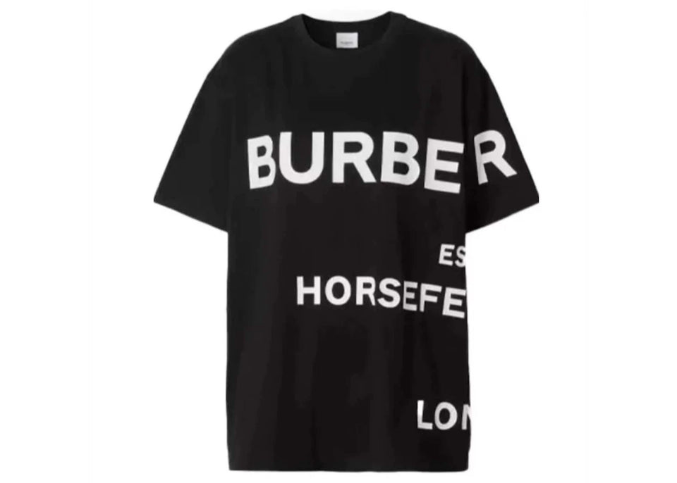 Burberry Horseferry Print Cotton T-Shirt Black/White