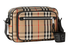 Burberry Vintage Check and Leather Crossbody Bag Archive Beige