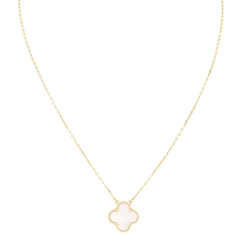 Van Cleef & Arpels Vintage Alhambra Mother of Pearl 18k Yellow Gold Necklace