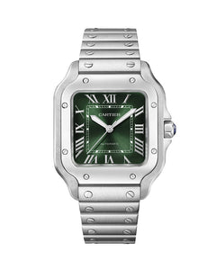 CARTIER Santos De Cartier, Medium, Automatic, Steel, Interchangeable Steel And Leather Bracelets