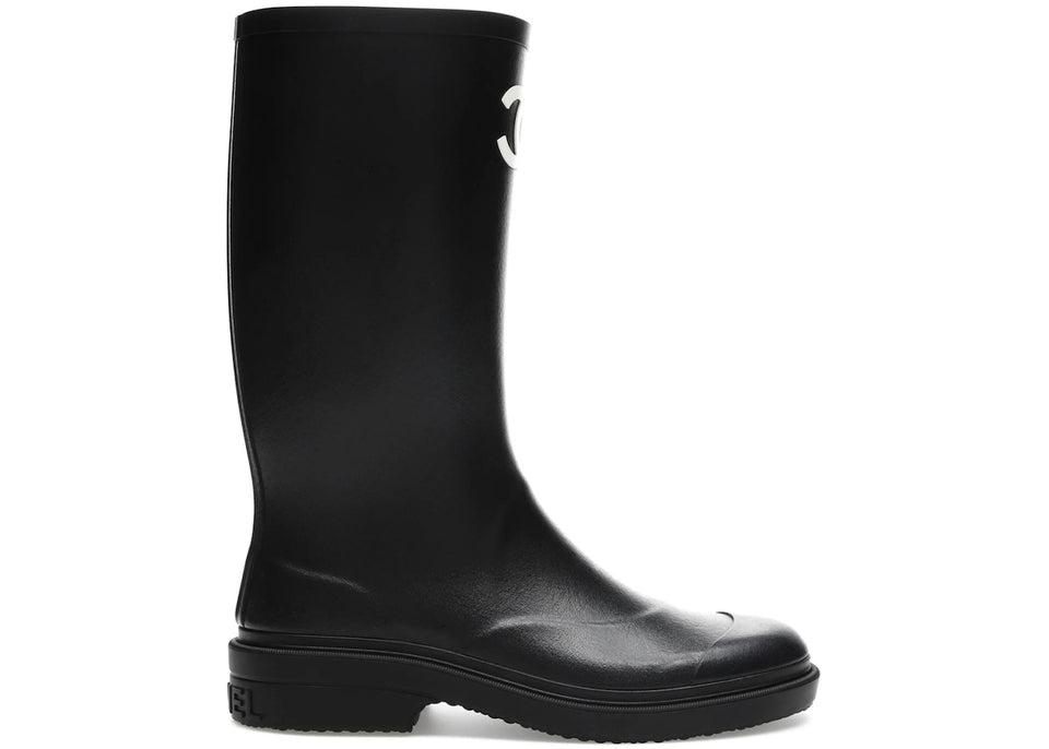 Chanel Rubber Rain Boots Black