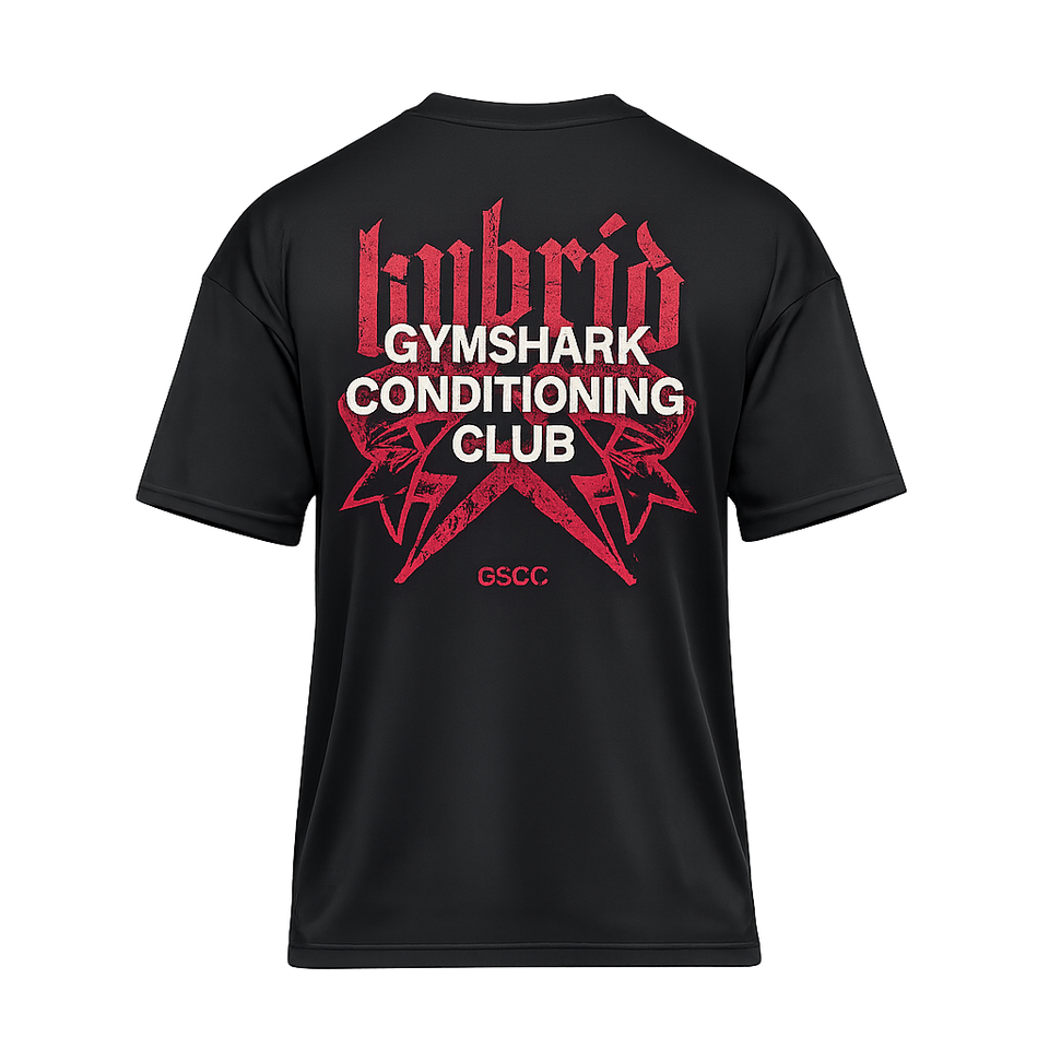 Gymshark Hybrid Graphic T-Shirt Oversized Fit Black