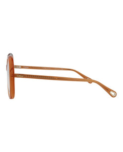 Chloe Round-Frame Bio Acetate Optical Frames Orange Orange Transparent (CH0011O-30009851-001)