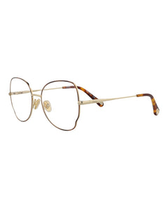 Chloe Round-Frame Metal Optical Frames Havana Gold Transparent (CH0098O-30012434-004)