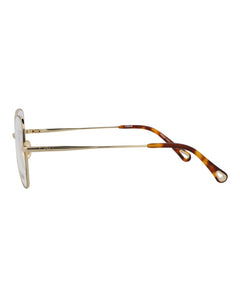 Chloe Round-Frame Metal Optical Frames Havana Gold Transparent (CH0098O-30012434-004)