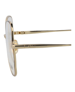 Chloe Round-Frame Metal Optical Frames Havana Gold Transparent (CH0098O-30012434-004)