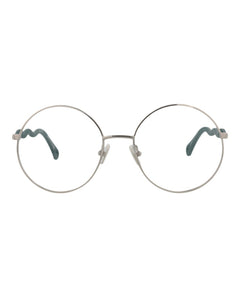 Chloe Round-Frame Metal Optical Frames Silver Green Transparent (CH0057O-30011445-004)