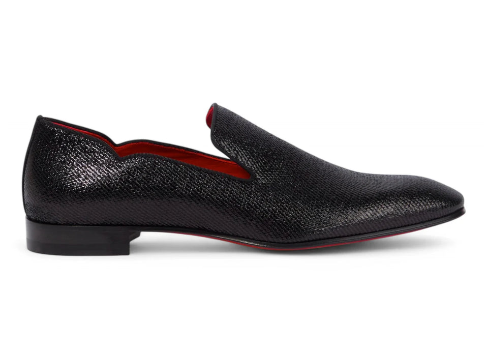 Christian Louboutin Dandy Chick Orlato Flat Loafers Black Lin Loubi