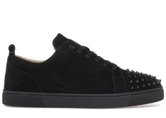 Christian Louboutin Louis Junior Spikes Veau Velours Sneaker Black