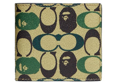 Coach x Bape Coin Wallet Signature Canvas With Ape Head Black Copper/Camo Multi