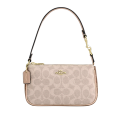 COACH Nolita 19 In Blocked Signature Canvas Gold/Sand/Tan