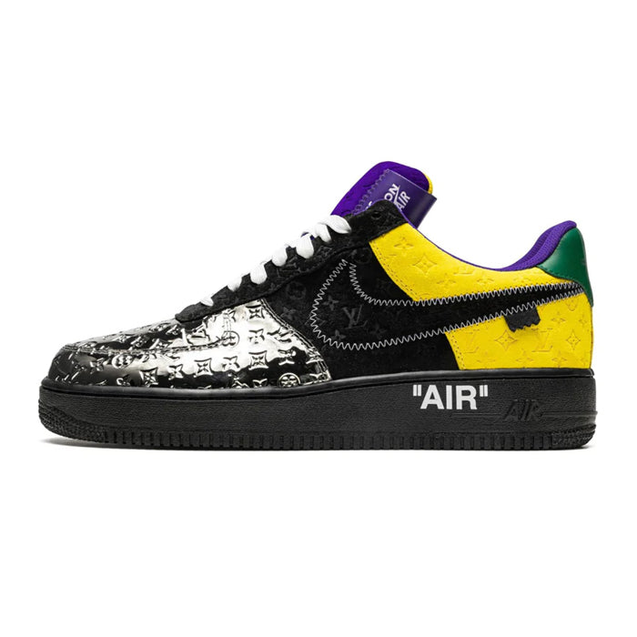 LOUIS VUITTON NIKE AIR FORCE 1 LOW BY VIRGIL ABLOH BLACK METALLIC SILVER