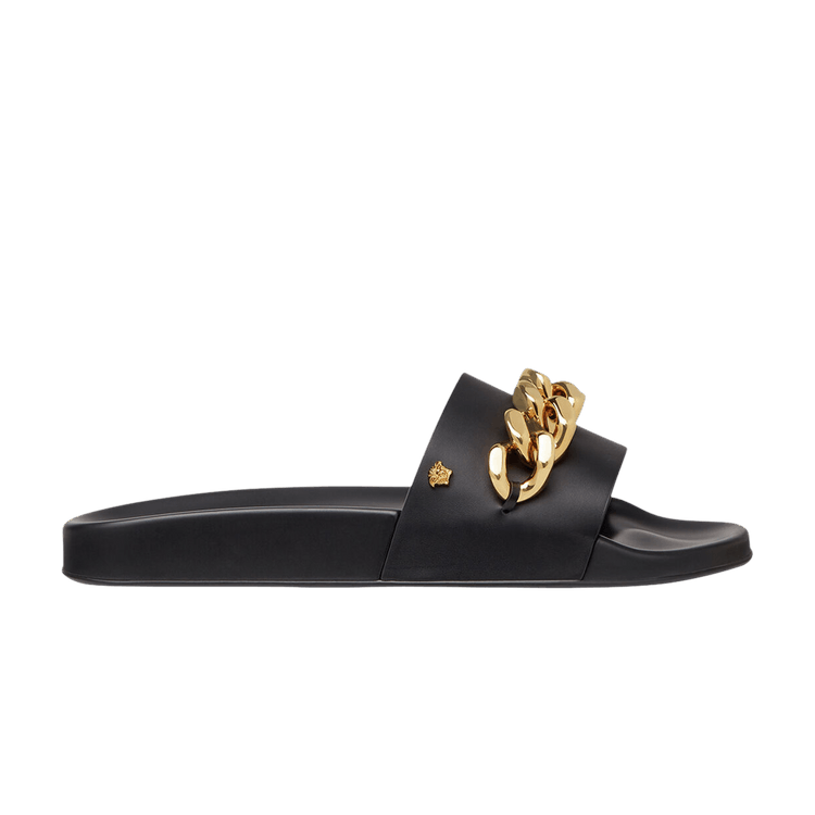 Versace Pool Slide Medusa Chain - Black