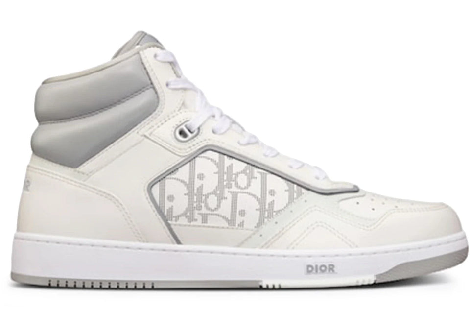 Dior B27 High White And Gray Smooth Calfskin With White Dior Oblique Galaxy Leather